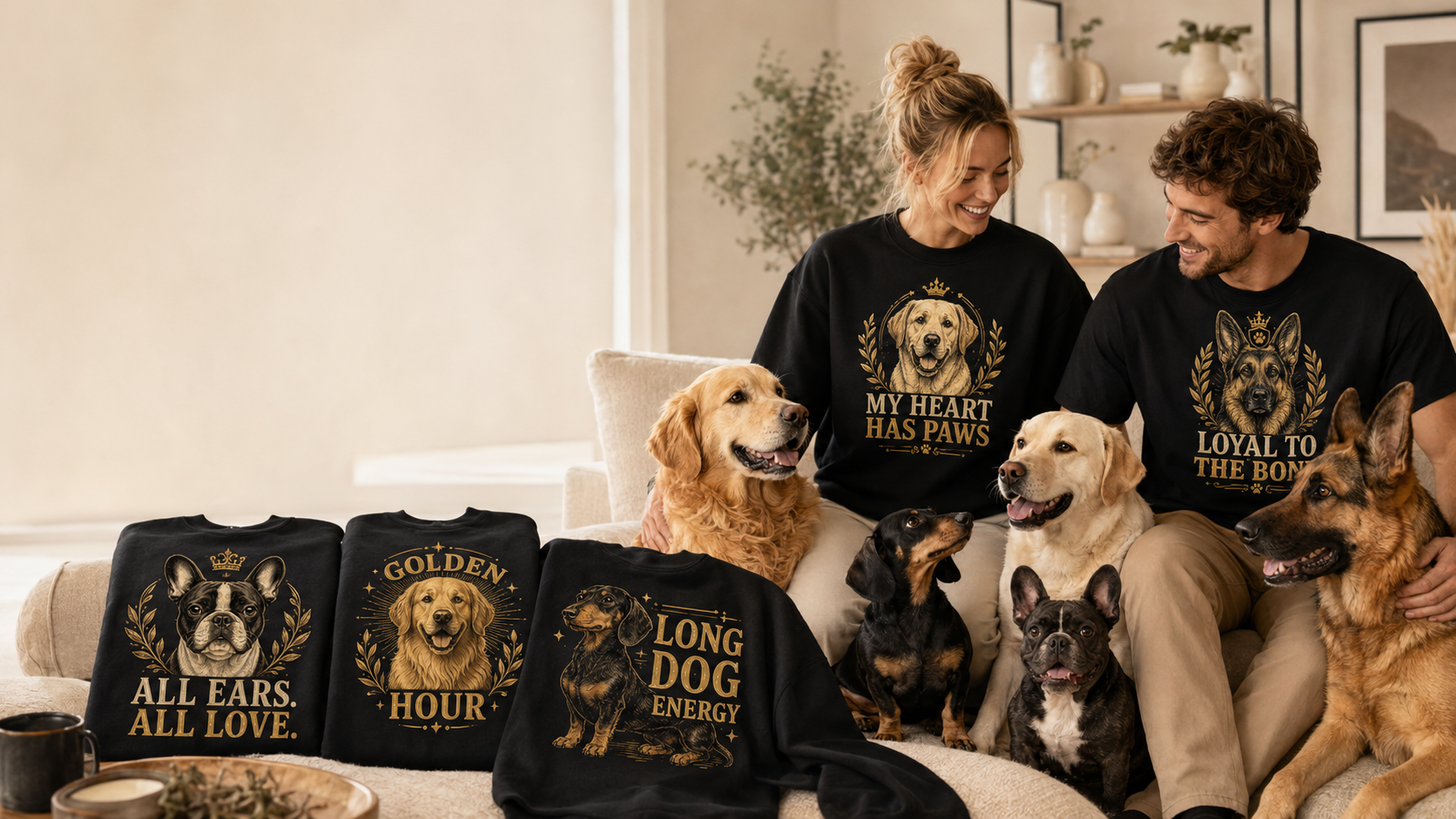 DogsAllIn premium dog lover apparel with people and dogs